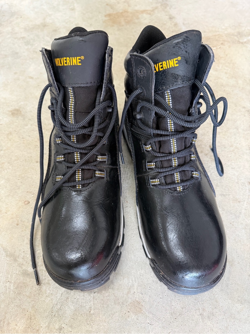 Wolverine Black and Yellow Lace-Up Safety Boots